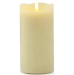 DECOLED LED svíčka z pravého vosku na baterky 8 × 15 cm, mandlová, 2× AA