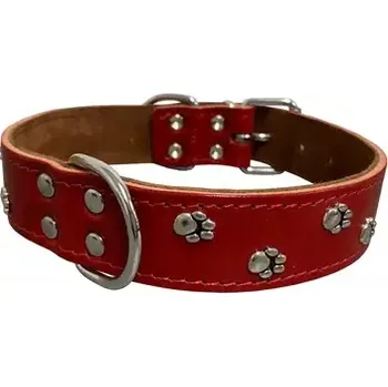 Volný čas HUHUBAMBOO obojek BONNY kožený 65cm, červený