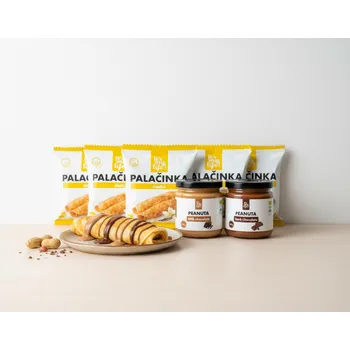 Keto dieta 5 ks proteinových palačinek + 2 BIO ořechové krémy