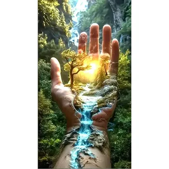 Diamantové malování Diamantové malování - Cesta ve vlastních rukách (85 x 45)