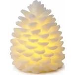 DECOLED LED svíčka z pravého vosku na baterii šiška, 10 × 13 cm, bílá, CR2032