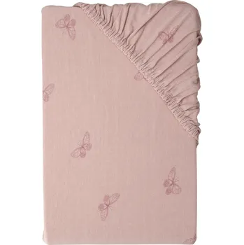 Prostěradlo LIVARNO® Žerzejové napínací prostěradlo, 180-200 x 200 cm (motýl/růžová)