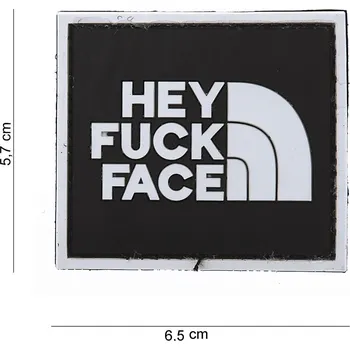 Nášivka Gumová nášivka 101 Inc nápis Hey Fuck Face - černá