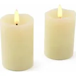 DECOLED LED svíčky z pravého vosku na baterie 5 × 7 cm, mandlová, sada 2 ks, CR2450
