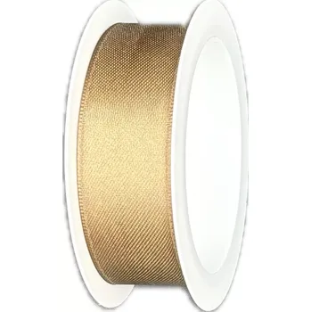 Stuha Stuha saténová bronzově zlatá 25mm x 3m (7,-Kč) (Jednobarevná saténová stuha, barva bronzově zlatá, oboustranný satén)