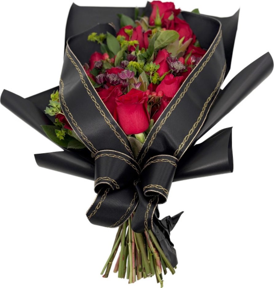 Smuteční kytice na položení - červená 60cm