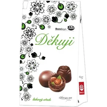 Čokoláda Born Syn Čokoládové pralinky "Děkuji" s kousky lískových oříšků 94,5g (Born Syn Čokoládové pralinky "Děkuji" s kousky lískových oříšků 94,5g)