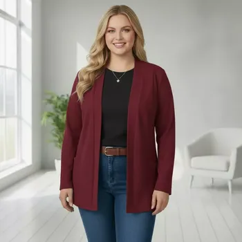 Dámské sako Dámský kardigan Sylwia vínový M3481