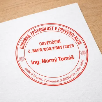 Grafická příprava otisku razítka BOZP Preventista pro Modico R45