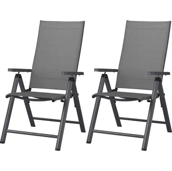 Křeslo LIVARNO® Hliníkové polohovací křeslo Houston, šedá, 2 kusy
