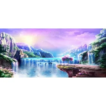 Diamantové malování Diamantové malování - Modrý vodopád (100x50)