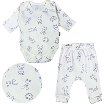 Kojenecká souprava 2dílná dětská souprava – body a tepláčky Králíček 68/74 (6-9 m)