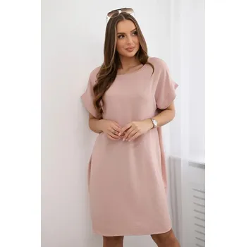Dámské šaty Volné šaty s kapsami model 5954D starorůžové