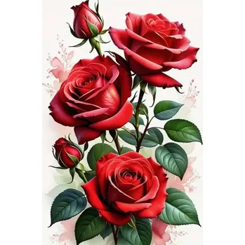 Diamantové malování Diamantové malování - Rudé růže