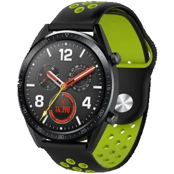 Ostatní příslušenství k chytrým hodinkám eses Silikonový dírkovaný řemínek - Černo zelený, 22 mm