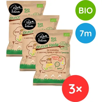 Slaná pochutina Petra & Friends BIO špaldové hvězdičky s rýží a špenátem 3× 30 g