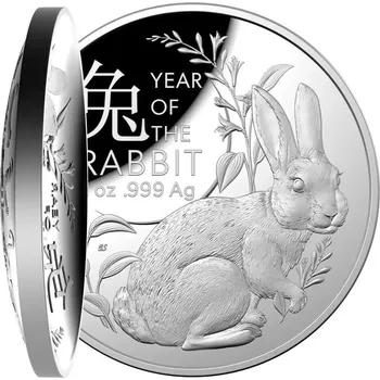 Stříbrná investiční mince Rok Králíka Lunar III 1 Oz 2023 Domed RAM