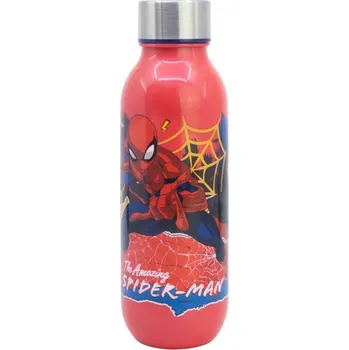 Láhev Dětská plastová láhev Spiderman 640 ml – šroubovací uzávěr, BPA free, 83572