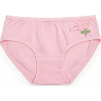 Dívčí spodní prádlo FANNIFEN DÍVČÍ KALHOTKY S KYTIČKOU Barva: Růžová, Velikost: 128/134