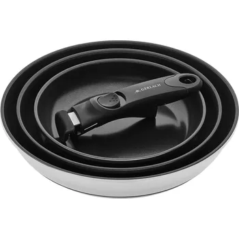 Hrnec Gerlach Sada pánví 4 ks 20/24/28 cm ILAG XERA DUR 2 + Odním. rukojeť 1 ks SMART STEEL