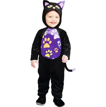 Karnevalový kostým Animals Dětský kostým KOČKA pro miminka černý 6-12 měsíců