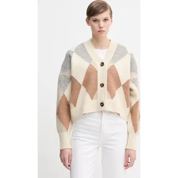 Dámský svetr Kardigan s příměsí vlny Barbour SILVIA LKN1674 béžová 01X, vel. 42