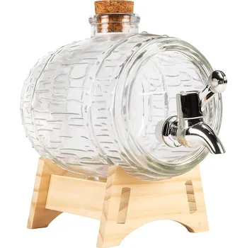 Láhev DuraHome Skleněný soudek ŠTĚSTÍ 1000 ml