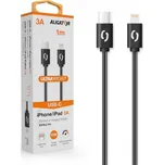 Aligator POWER datový kabel s USB-C vstupem a ligtning výstupem 3A, délka 1m černý