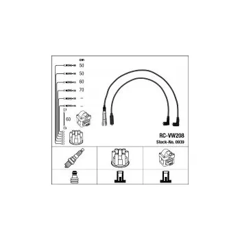 Zapalovací kabel Sada kabelů pro zapalování NGK RC-VW208 - VW
