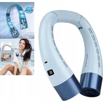 Domácí ventilátor BEZLOPATKOVÝ KRČNÍ VENTILÁTOR S 5 RYCHLOSTMI, PŘENOSNÝ A TICHÝ