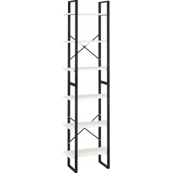 Knihovna Knihovna, bílá, 60x30x210 cm, masivní borovicové dřevo