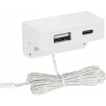 Elektrická zásuvka USB zásuvka do desky stolu Furnika bílá