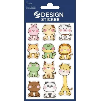 samolepka Lesklé samolepky se zvířátky pro děti Zdes