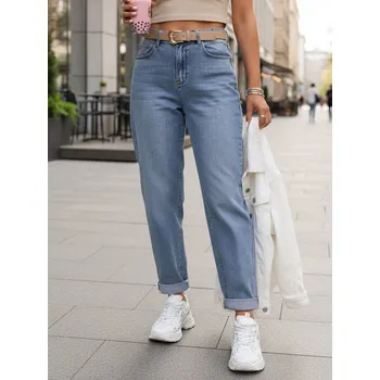 Dámské kalhoty Dámské džínové kalhoty s páskem FashionStreet UY2887 XXL