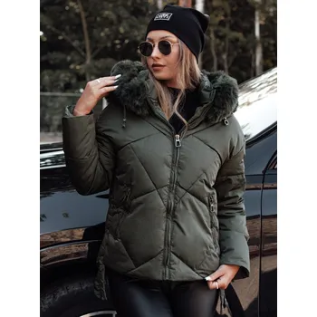 Dámská bunda MODIVA prošívaná dámská zimní bunda s kapucí zelená FashionStreet TY4727 L