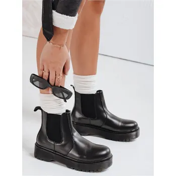 Dámské kozačky Dámské kozačky STEPBACK s vysokou podrážkou černé FashionStreet ZY0494 41