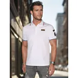 Pánská polokošile s nášivkami bílá FashionStreet PX0635 XXL