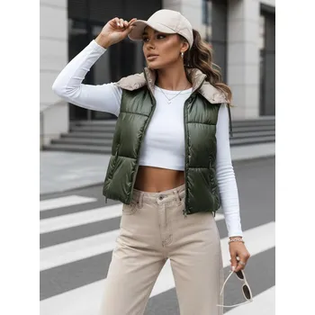 Dámská vesta Dámská prošívaná vesta OSHE zelená FashionStreet TY3704 XXL