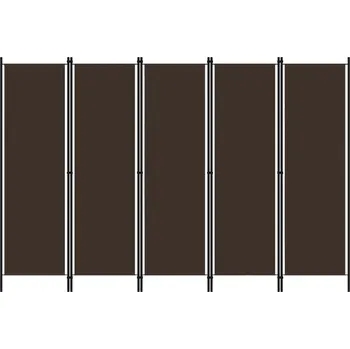 Paraván Paraván 5-panelový, hnědý, 250 x 180 cm