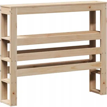 Čelo k posteli s policemi, 90 cm, masivní borovicové dřevo