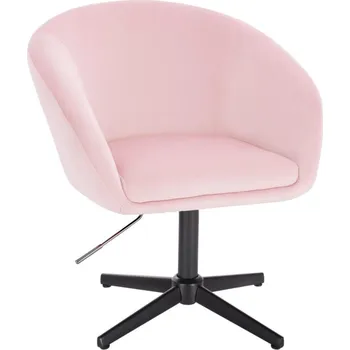 LuxuryForm DESIGN Kosmetická židle VENICE VELUR na černém kříži - růžová