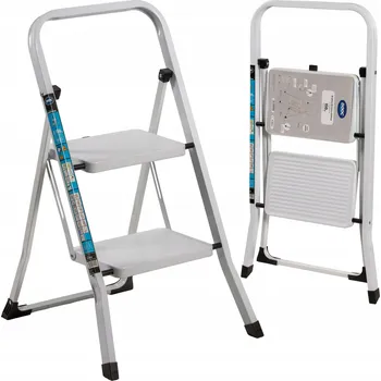 Žebřík Žebřík 2-stupňový, ocelový, skládací, dosah až 2,46 m DOOC