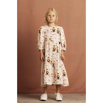 Dámské šaty Dětské bavlněné šaty Mini Rodini Muslin bee 2565011411 béžová 01X, vel. 80-86