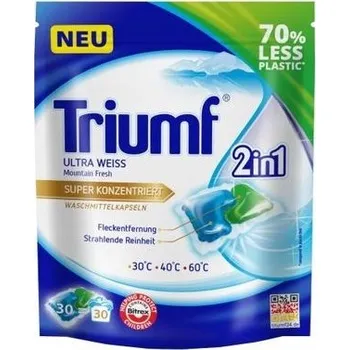Přípravek na praní TRIUMF Ultra Weiss Kapsle na bílé prádlo 30 ks