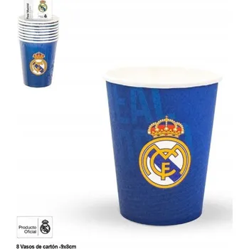 Party nádobí Papírové kelímky Real Madrid 8 ks oficiální licence 9x8 cm 529