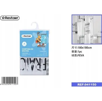 Prostěradlo Barevný Záclona do Sprchy 180x180 cm se Vzorem