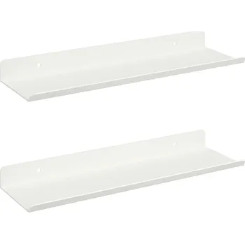 police Nástěnná polička s policí Nástěnný 2 pcs Bílá 30 x 9 x 2,5 cm