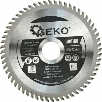 Pilový kotouč Pilový kotouč na dřevo Geko G00108 125x22 mm 60 zubů