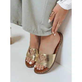 Dámské polobotky Dámské žabky se srdcem LOVEMISS gold FashionStreet ZY0769 38