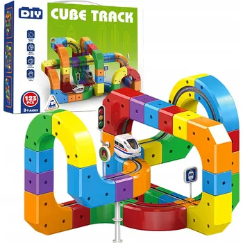 ostatní stavebnice SADA ŽELEZNIČNÍCH KOLEJÍ DIY – 123 DÍLKŮ INTERAKTIVNÍ STAVEBNICE PRO STAVBU VLAKU